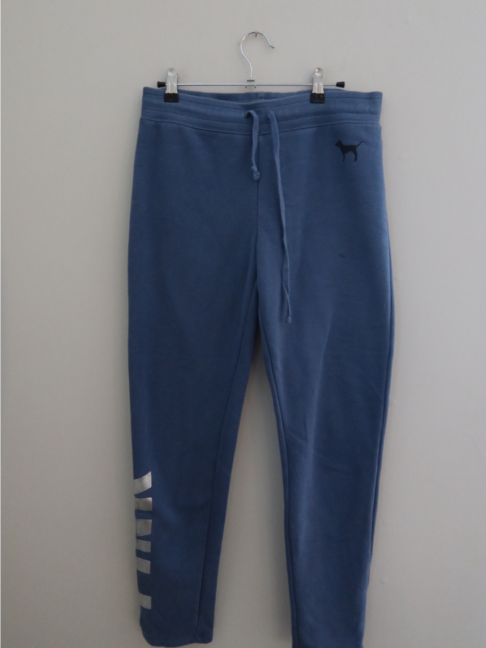 PINK Victoria's Secret Blue Girls Sweatpants with Dog Silhouette